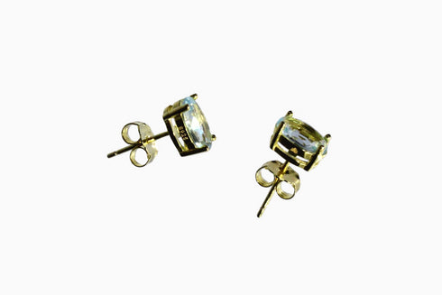 Divya दिव्या | Blauer Topas | Ohrstecker | 18K Vermeil Vergoldung